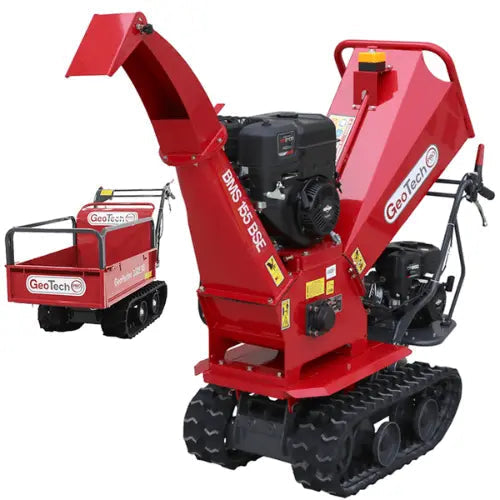 Selbstfahrender Holzhäcksler auf Raupenkarre GeoTech-Pro BMS155 BS - Motor B&S XR2100 - 7/15 PS