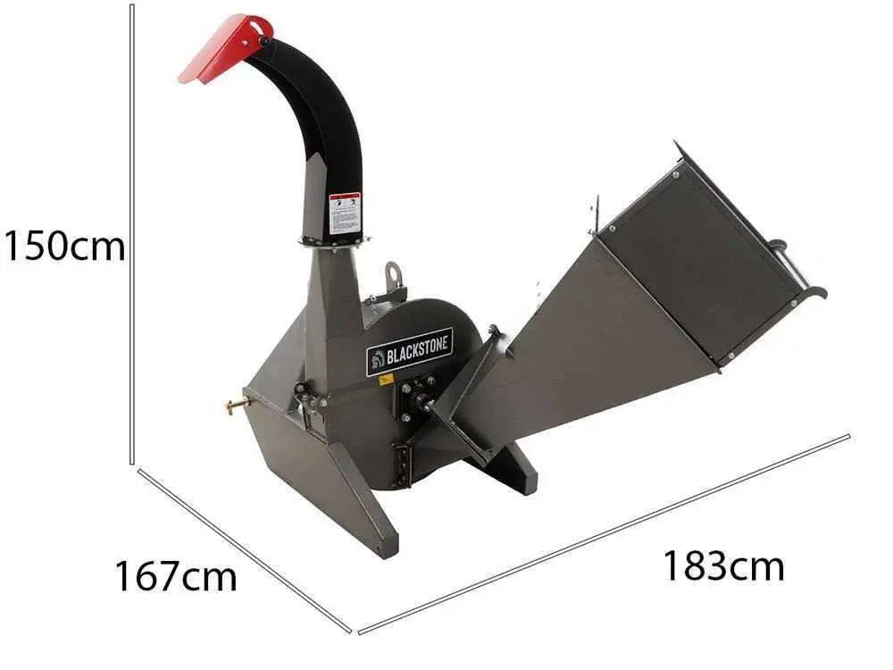 Traktorholzhäcksler Blackstone BTC100, mit 4-Klingen-Schneidsystem - Holzdurchmesser 100 mm